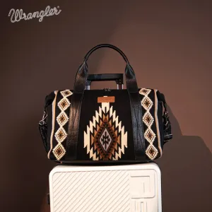 Wrangler Black Knitted Southwestern Print Duffle Bag WG174-5110BK