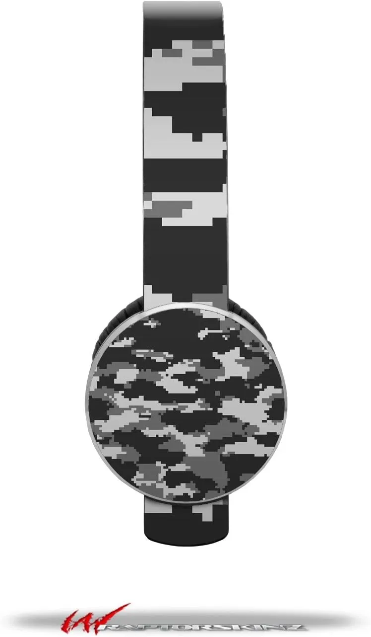 WraptorCamo Digital Gray Decal Style Skin (fits Sol Republic Tracks Headphones - Headphones NOT Included)