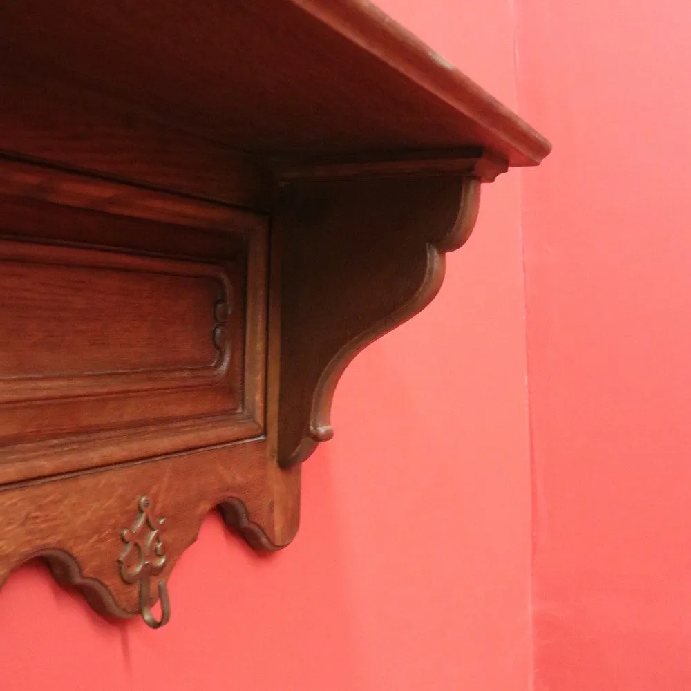 x SOLD Antique French Coat Rack, Oak and Brass Umbrella Holder, Scarf and Hat Rack B10780