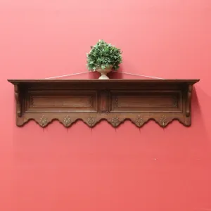 x SOLD Antique French Coat Rack, Oak and Brass Umbrella Holder, Scarf and Hat Rack B10780