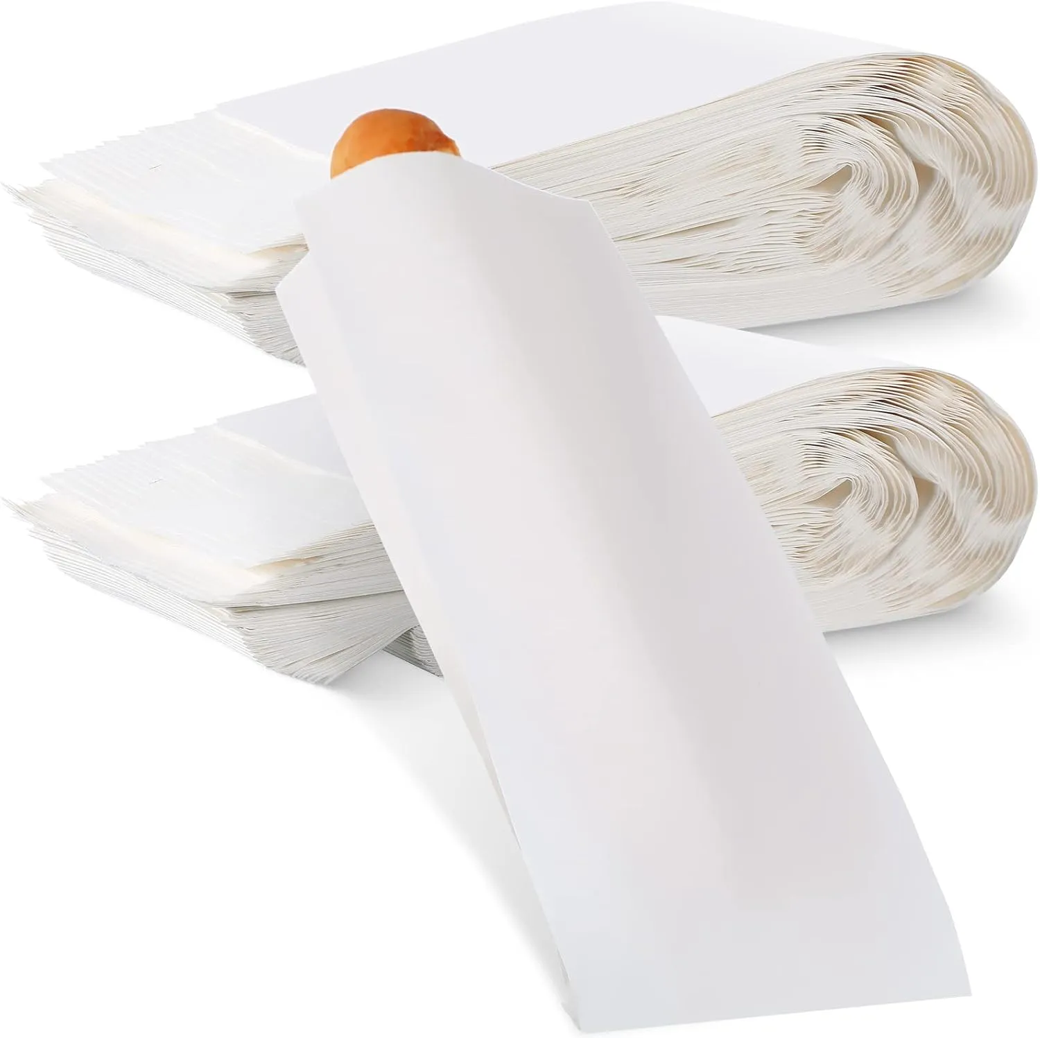 Yahenda 150 Pieces Paper Bread Bag Paper Storage Bags Disposable Homemade Long Bread Cookie Packaging for Bakery or Food Baking, 4.5 x 2.5 x 16 Inches(White)