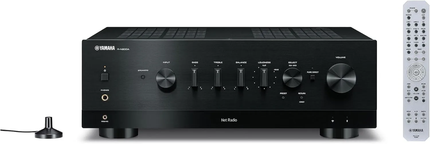 Yamaha R-N800A Network Receiver with Phono and Built-in DAC, Black