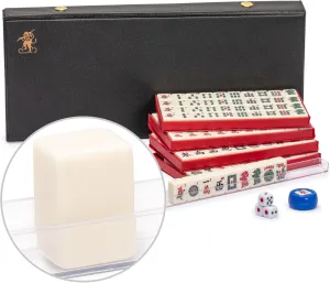 Yellow Mountain Imports Mini American Mahjong Travel Game Set with Nylon Case, Racks, Wind Indicator and Dice