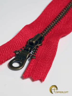 YKK #4.5 Antique (4-12" / 10.2-30.5cm) - 519 Candy Red
