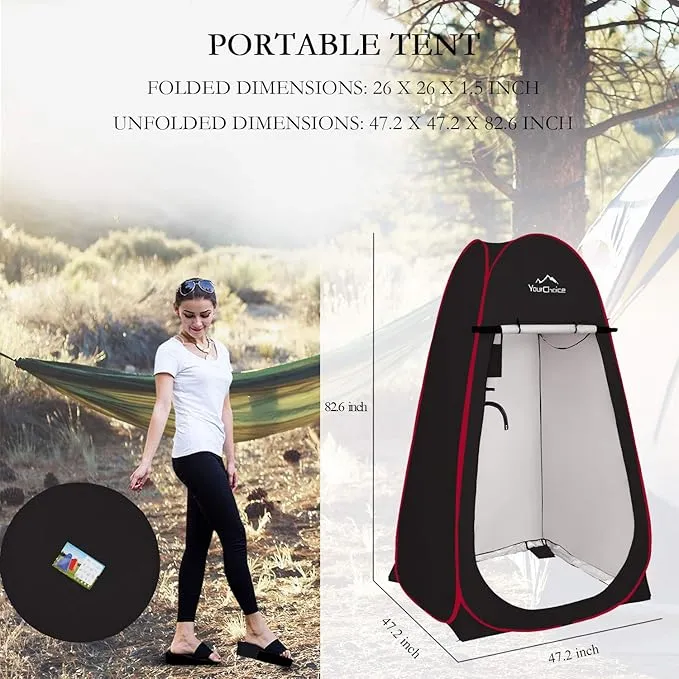 Your Choice Oversized 6.89FT Pop Up Privacy Tent - Camping Shower Changing Tent, Portable Bathroom Toilet Room
