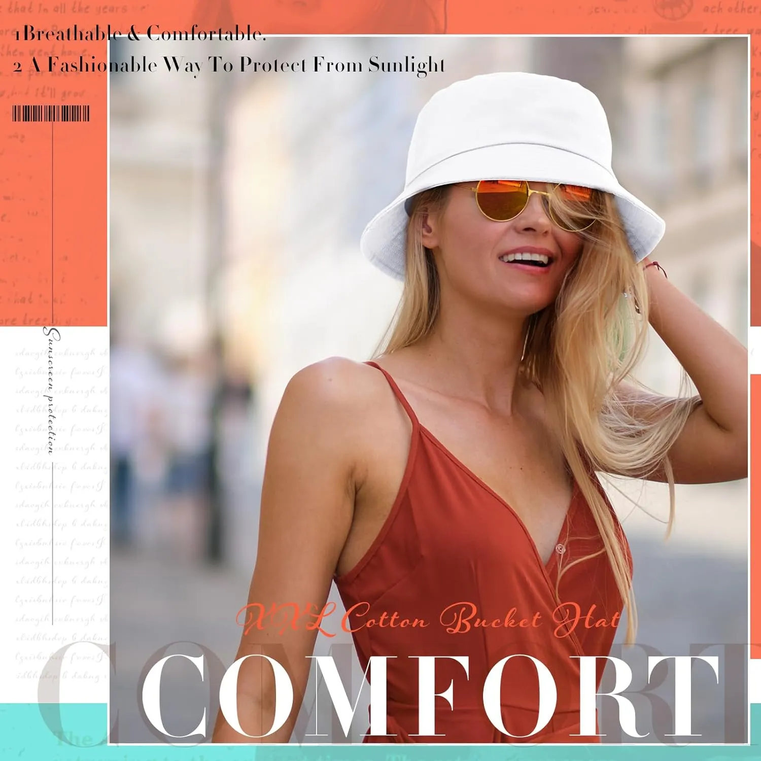 Zhanmai 3 Pcs XXL Bucket Hat for Man Woman Large Oversize Summer Beach Cotton Hats for Fisherman