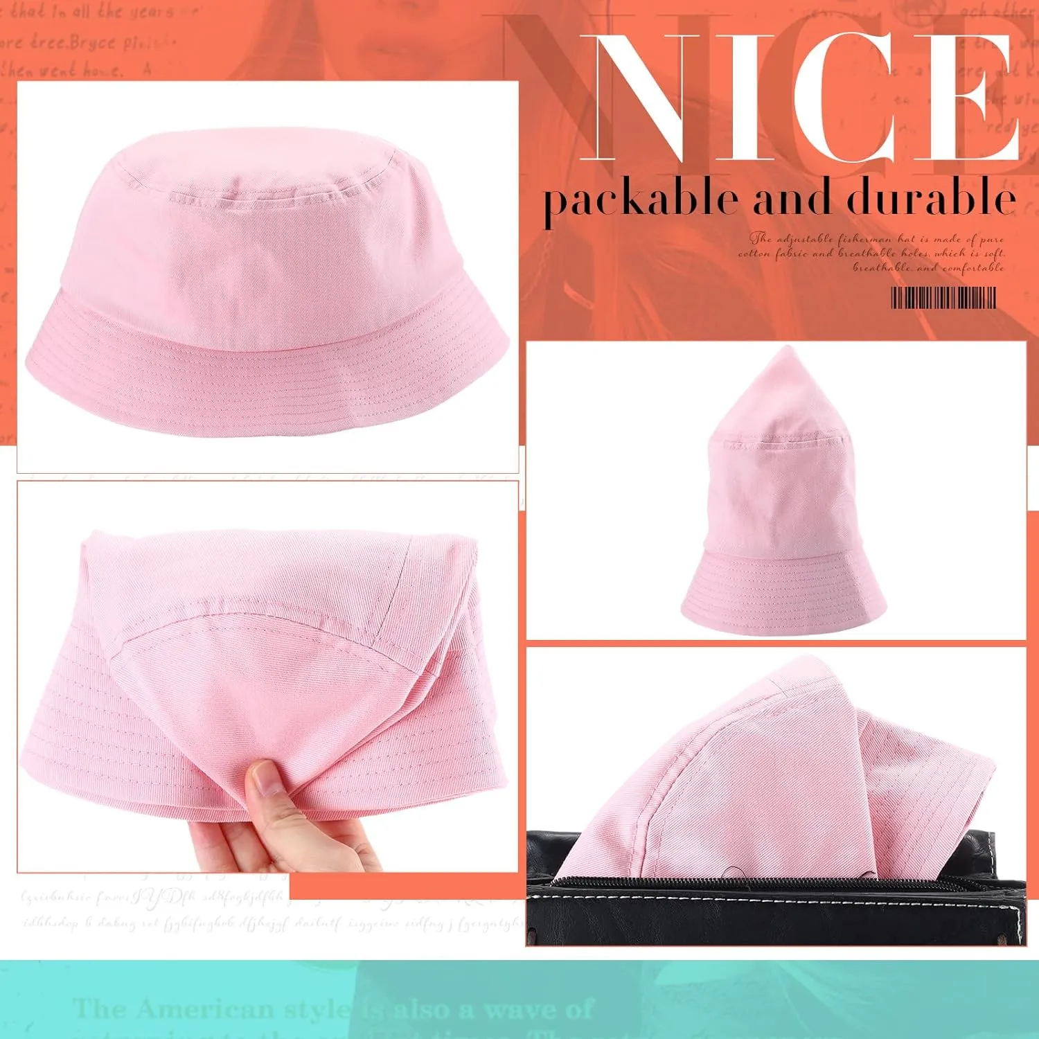 Zhanmai 3 Pcs XXL Bucket Hat for Man Woman Large Oversize Summer Beach Cotton Hats for Fisherman