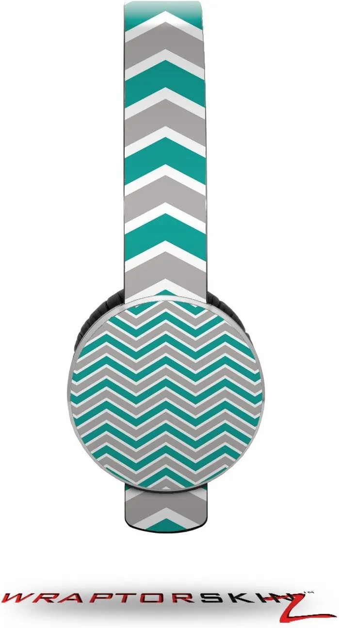 Zig Zag Teal and Gray Decal Style Skin (fits Sol Republic Tracks Headphones - Headphones NOT Included)