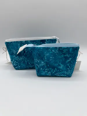 Zipper Bucket Bag - Blue Batik