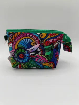 Zipper Bucket Bag - Bright Swirls on Black