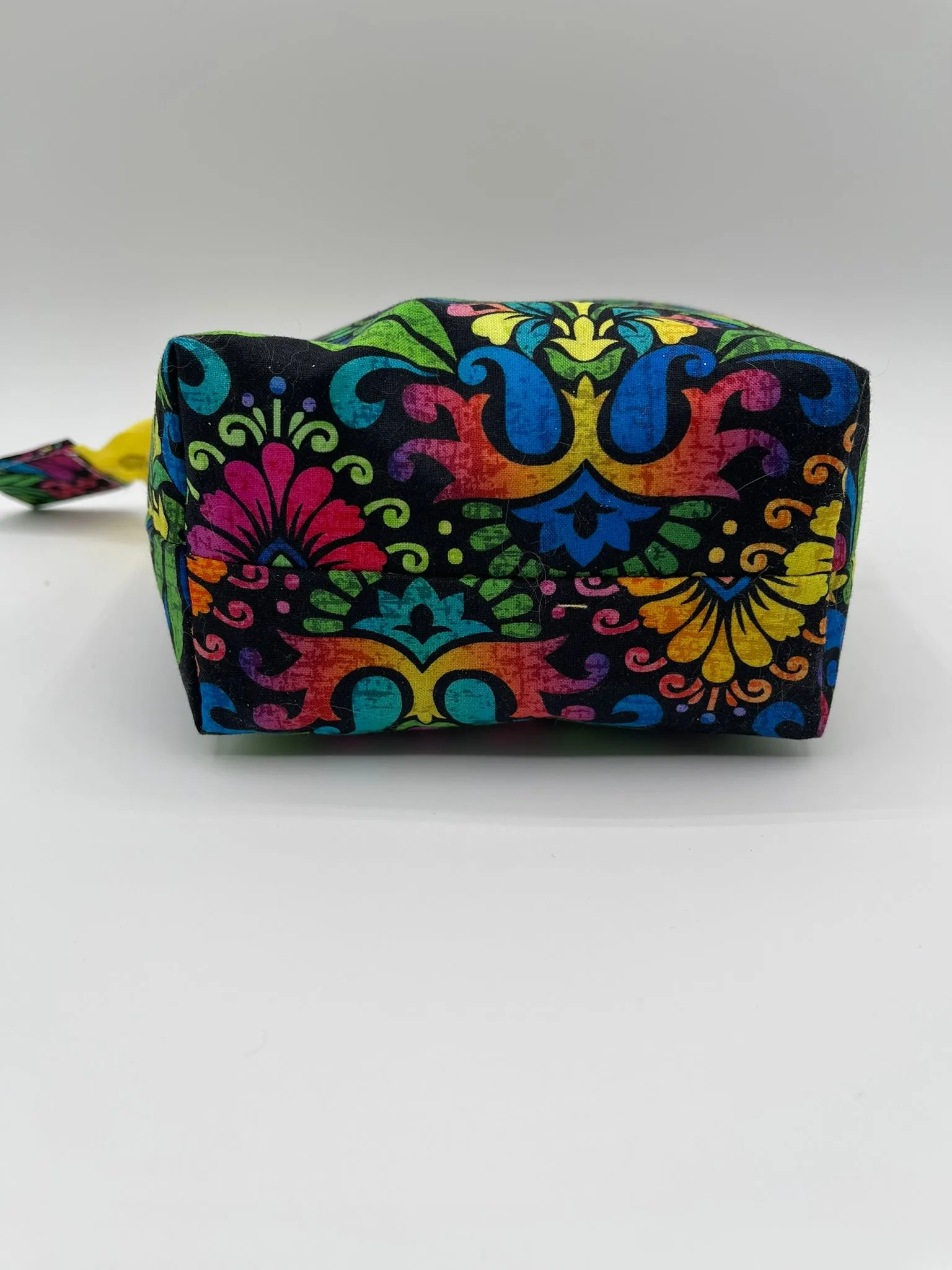 Zipper Bucket Bag - Bright Swirls on Black