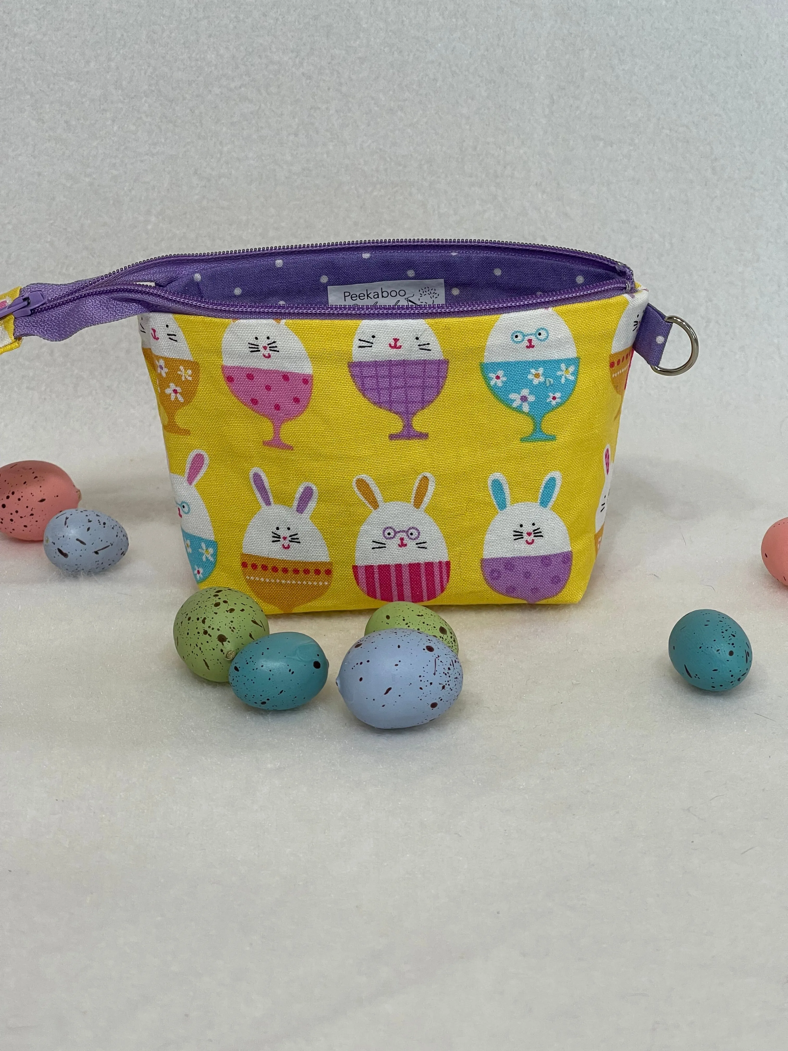 Zipper Bucket Bag - Easter Bunny Eggs