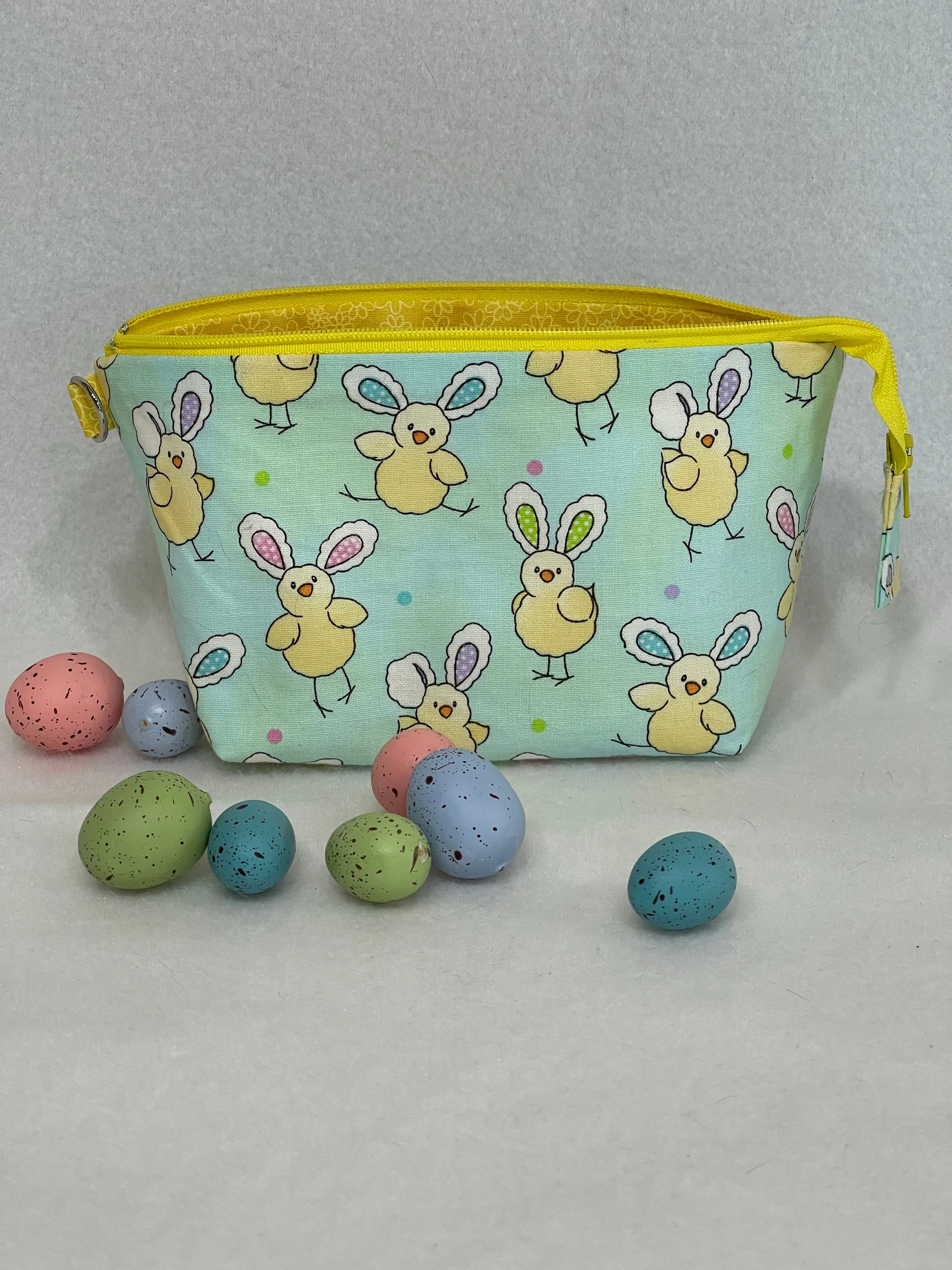 Zipper Bucket Bag - Easter Chick Bunny Ears