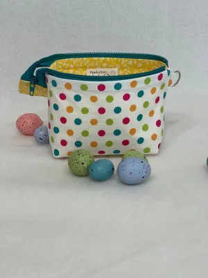 Zipper Bucket Bag - Easter Dots