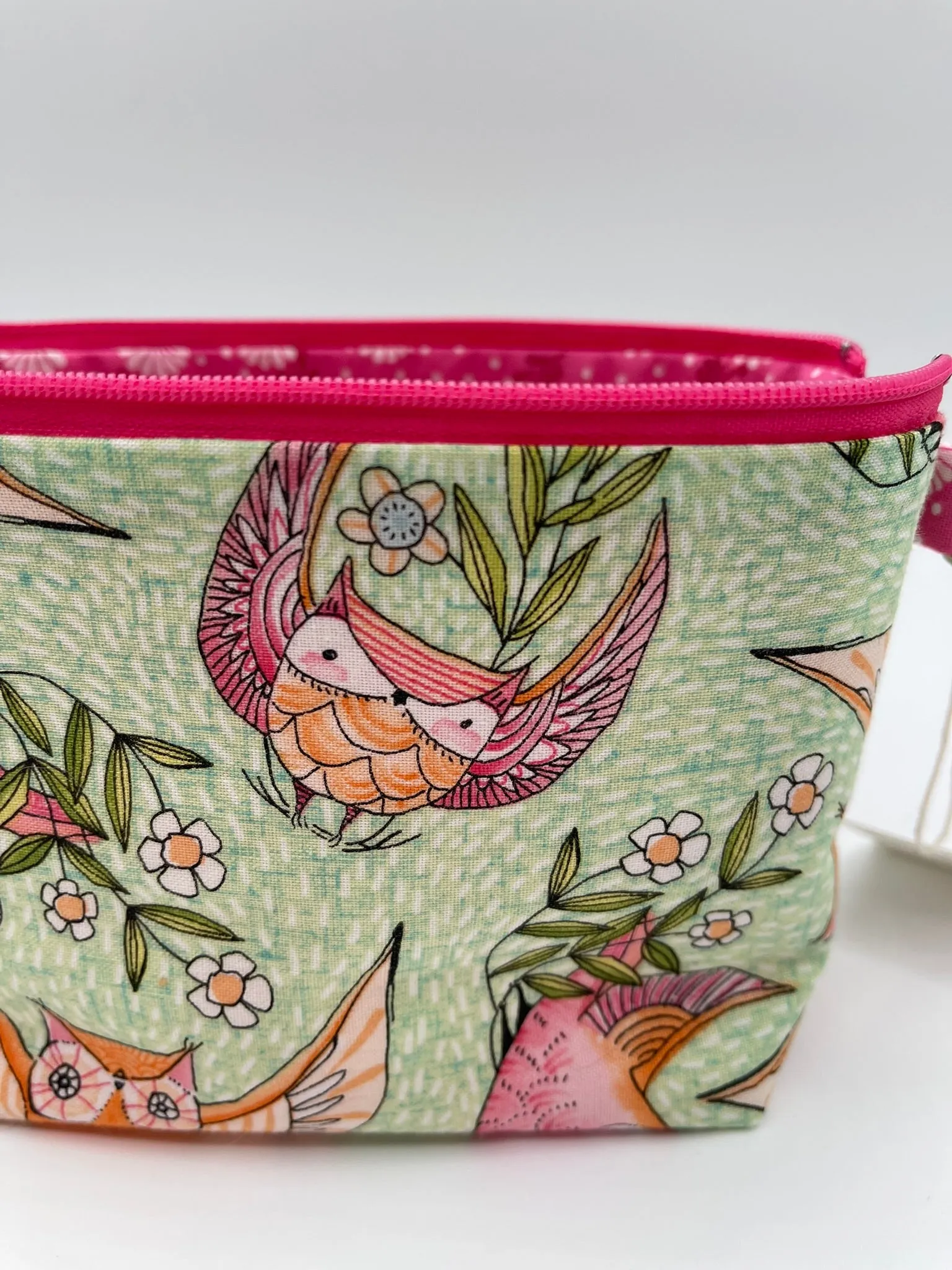 Zipper Bucket Bag - Flying Owls