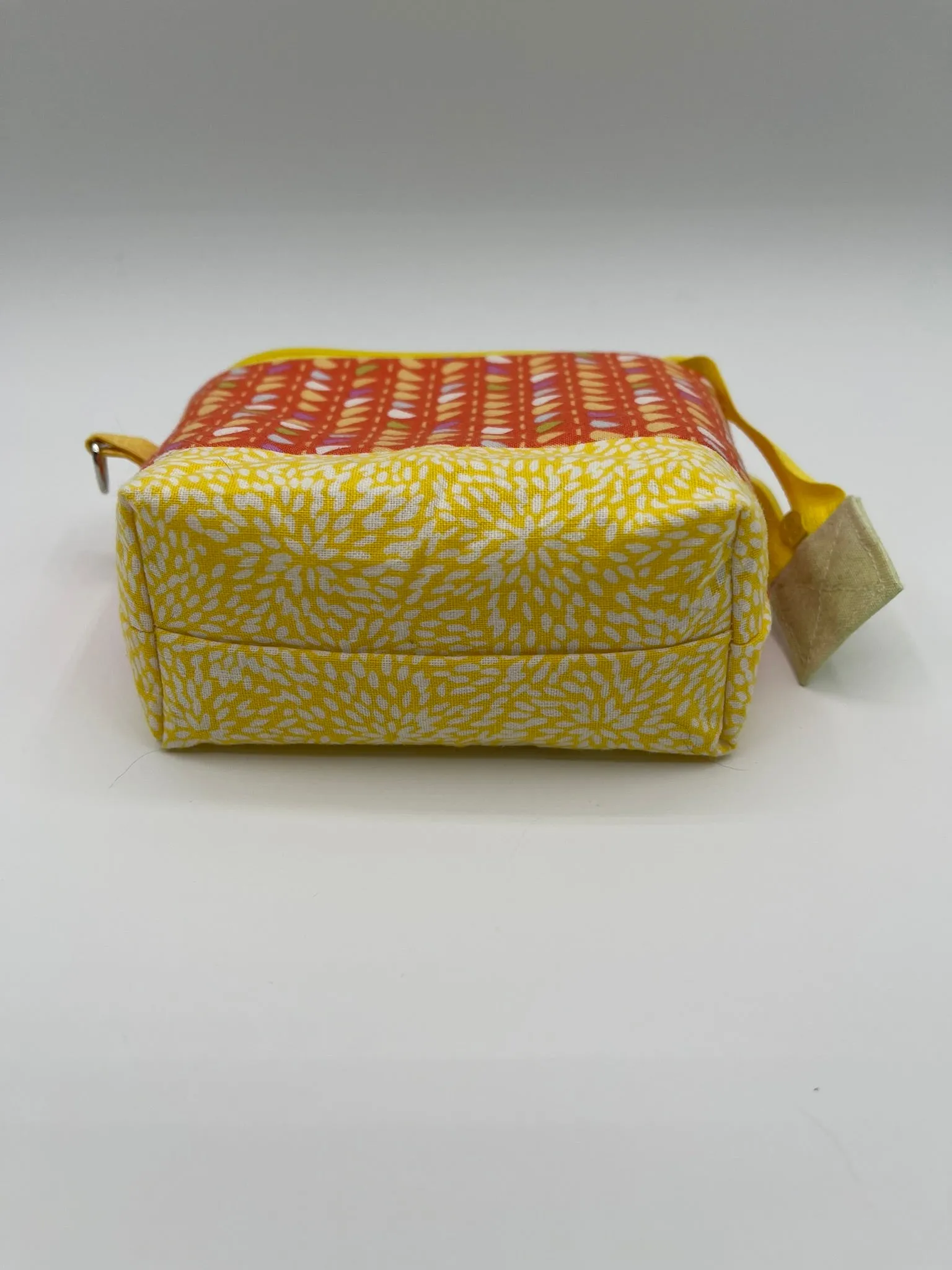 Zipper Bucket Bag - Half Circles on Orange