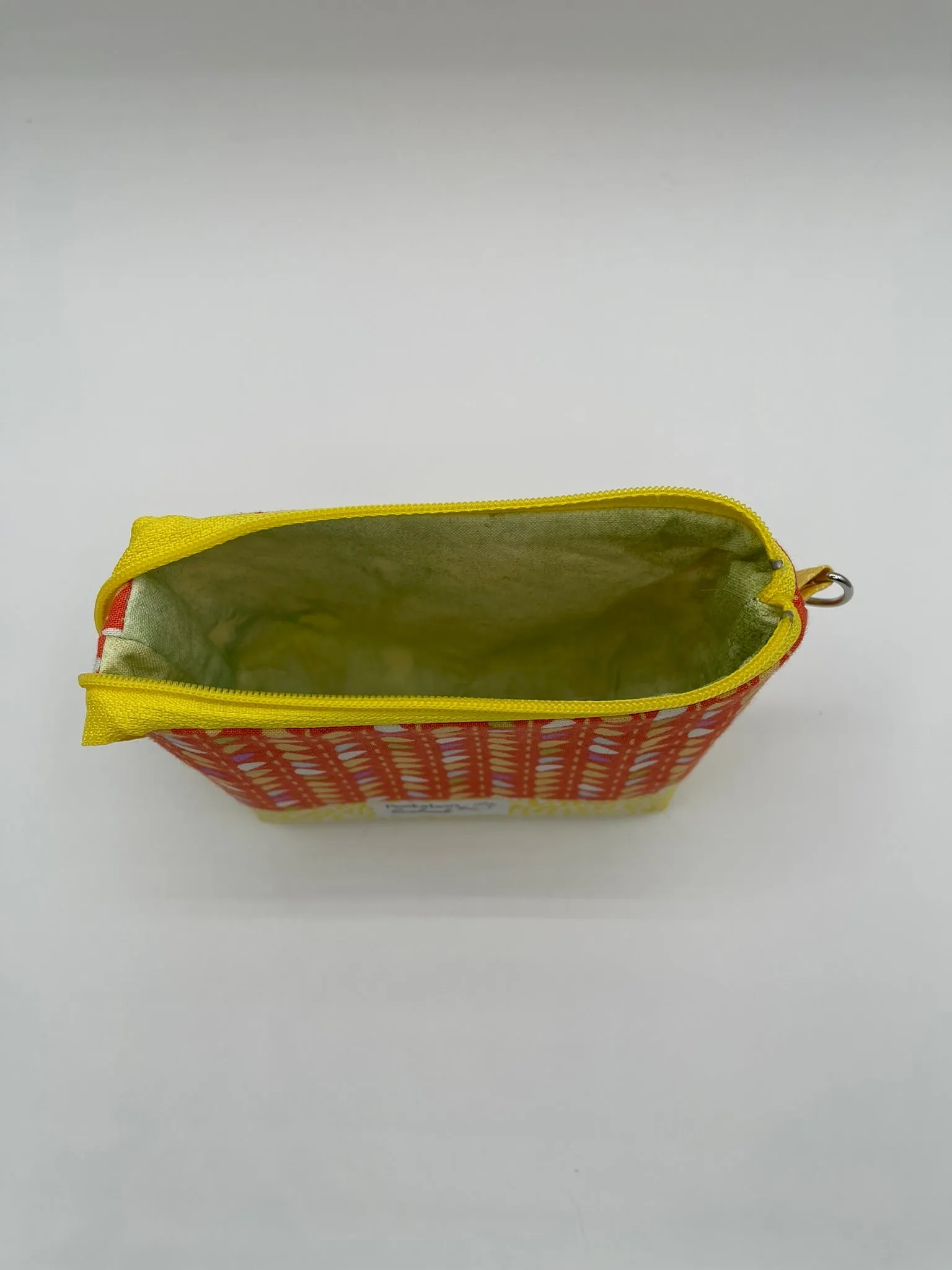 Zipper Bucket Bag - Half Circles on Orange