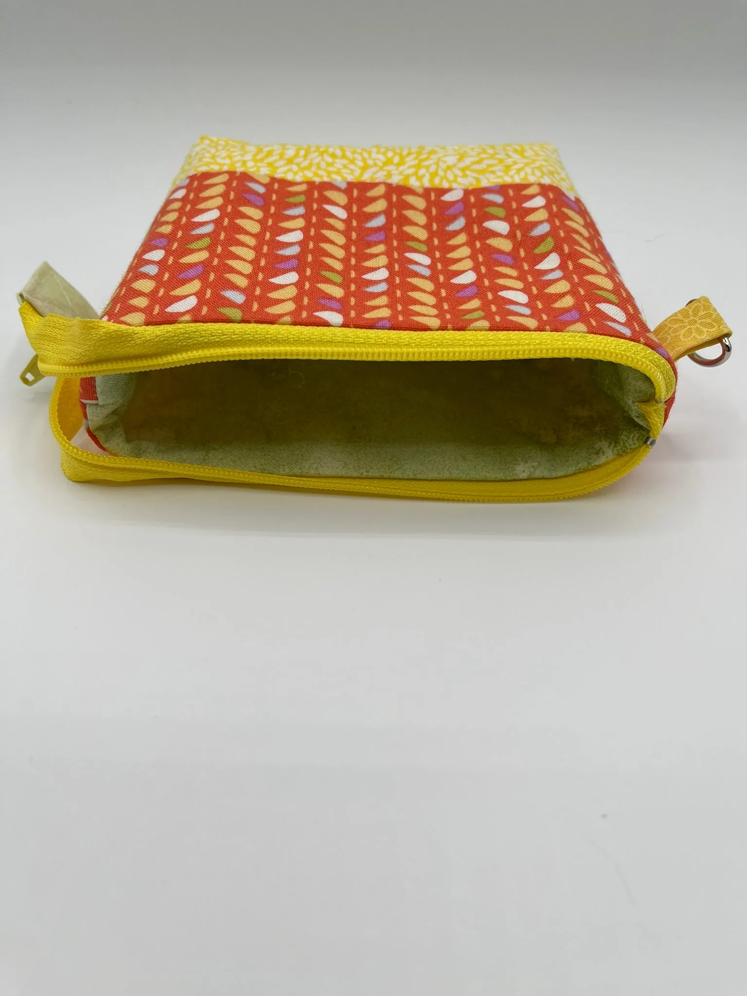 Zipper Bucket Bag - Half Circles on Orange