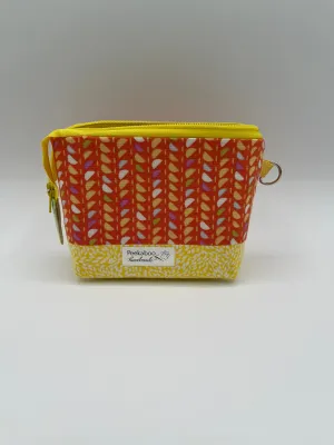 Zipper Bucket Bag - Half Circles on Orange