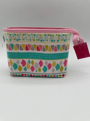 Zipper Bucket Bag - Pink and Teal Shapes