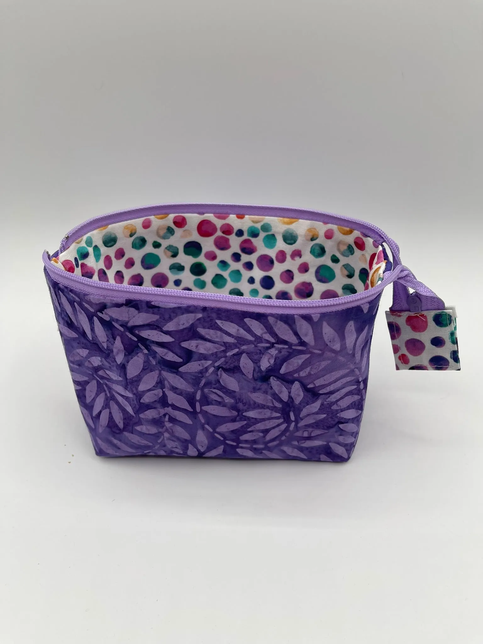 Zipper Bucket Bag - Purple Batik