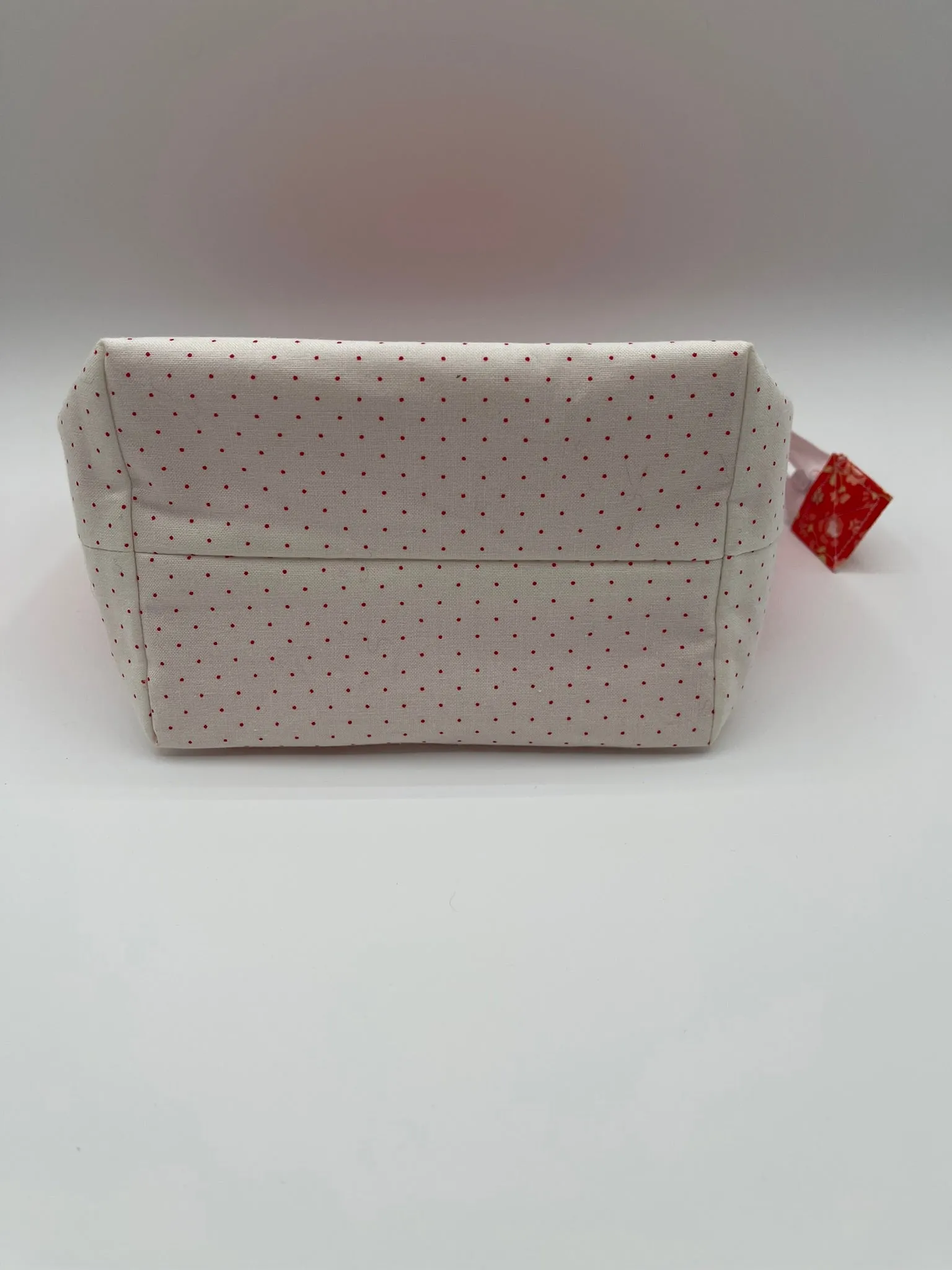 Zipper Bucket Bag - Tiny Flowers on Orange