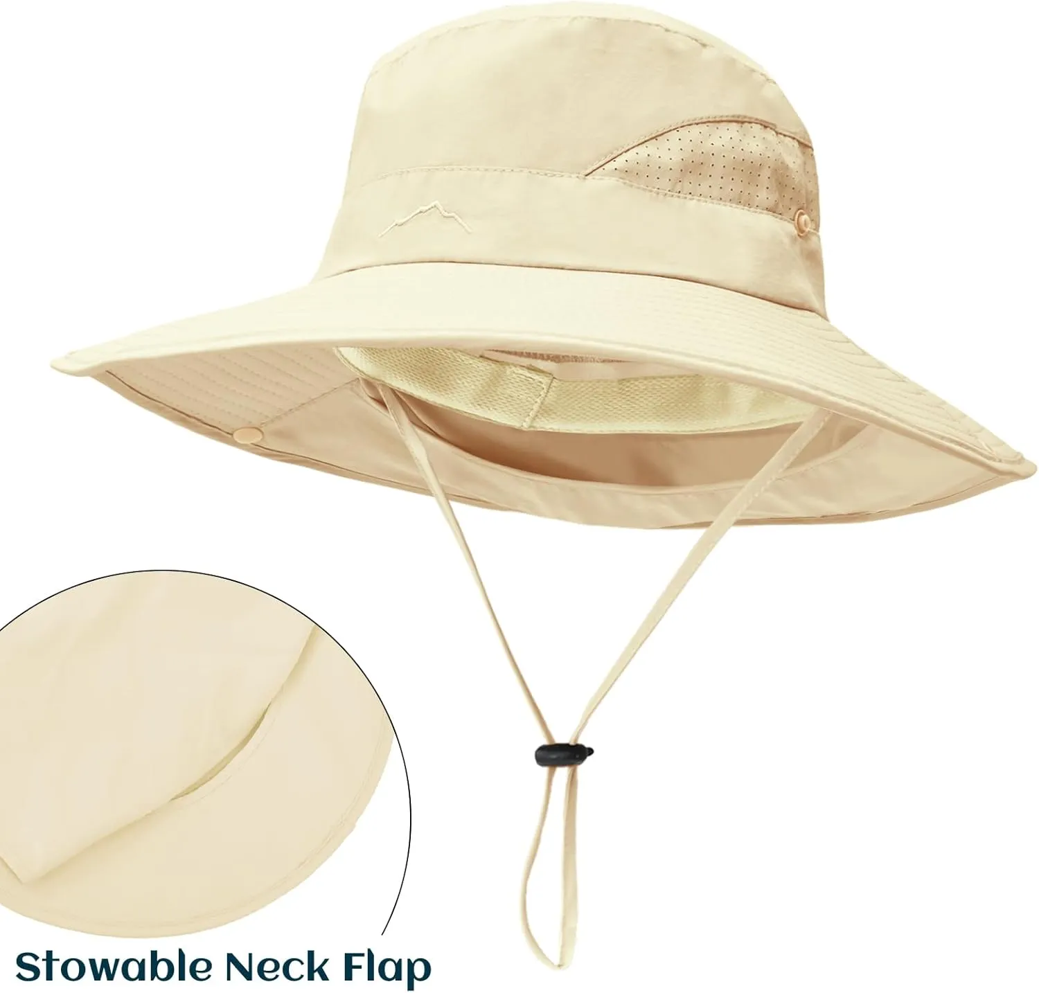 ZOORON Sun Hat for Men Women Fishing Hat with Neck Flap Wide Brim Bucket Hat UV Protection for Beach Camping Hiking