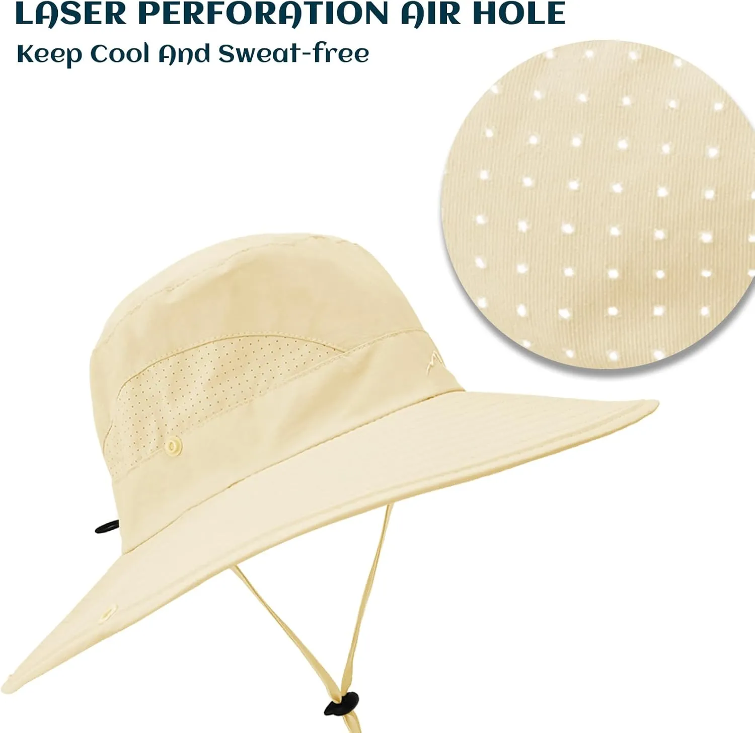 ZOORON Sun Hat for Men Women Fishing Hat with Neck Flap Wide Brim Bucket Hat UV Protection for Beach Camping Hiking