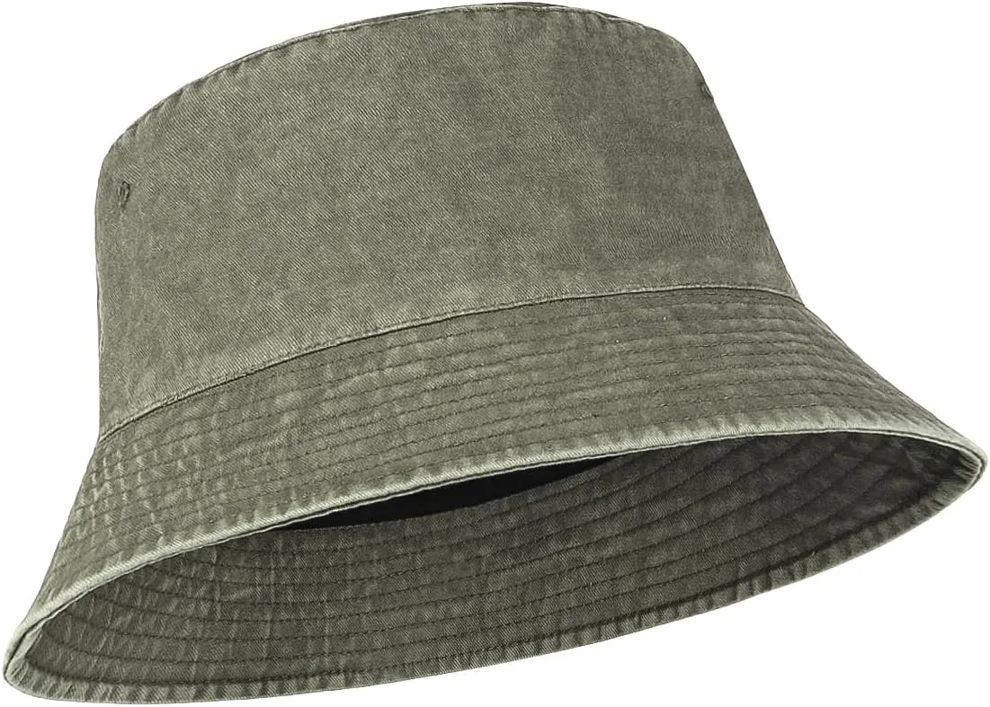 Zylioo Oversize XXL Washed Bucket Hat for Men Women,Large Faded Denim Sun Hat,Packable Travel Beach Hats for Big Heads